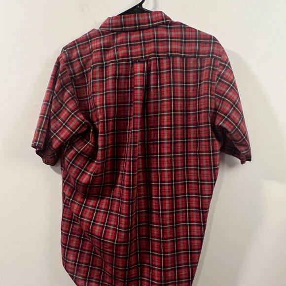 Red Plaid Shortsleeve Button-up - Picture 2 of 3